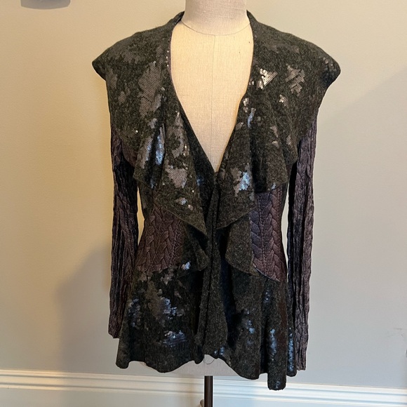 Chic Ruffled Cardigan - Picture 1 of 6